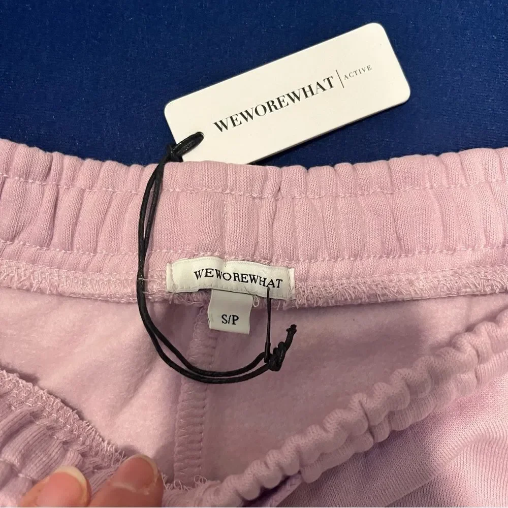 NWT WeWoreWhat High-Rise Pull On Sweat Shorts in Lilac Size Small